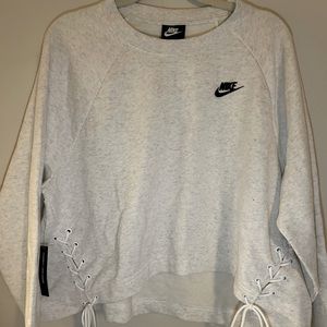 NWT NIKE lace up side cropped sweatshirt